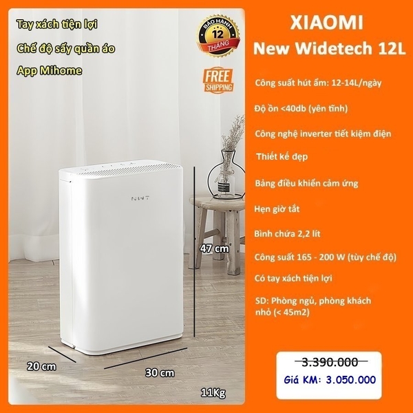 Máy Hút Ẩm Xiaomi NEW WIDETECH 12L