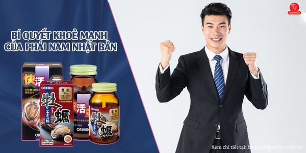 Tinh chất hàu tươi - tỏi - nghệ hỗ trợ tăng cường sinh lực nam Orihiro 180 viên