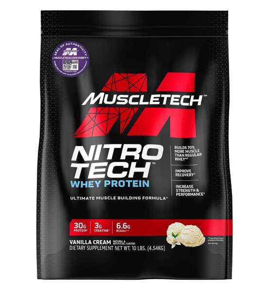 MUSCLETECH NITRO TECH WHEY PROTEIN (10lbs)