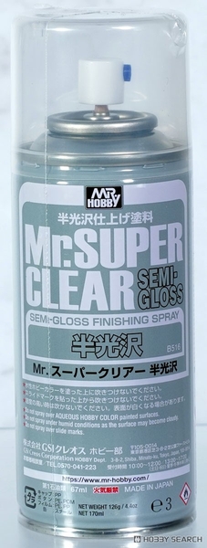 DỤNG CỤ MÔ HÌNH Mr.SUPER CLEAR SPRAY SEMI-GLOSS B516