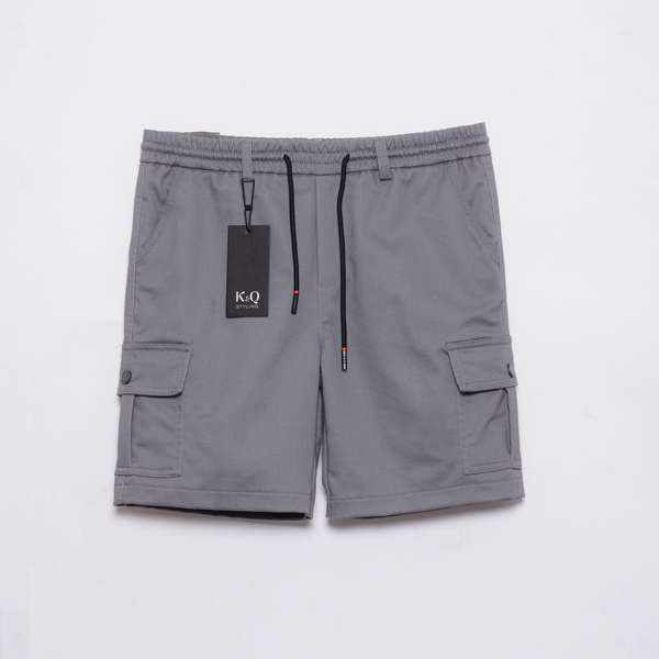 Quần Short Túi Hộp Kaki Co Giãn Xám Đậm
