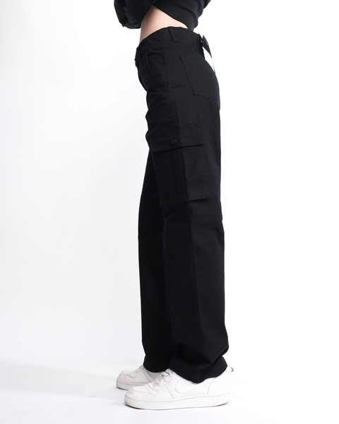 Quần Cargo Nữ Ống Suông Túi Hộp KQSTYLING Form Rộng Màu Đen C1