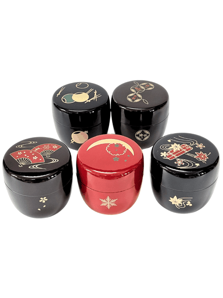 Hộp Trà Sơn Mài Yamanaka - Mẫu Akie Kodaiji (Đỏ Thẫm) Có Nắp Trong