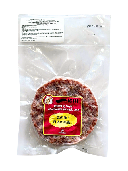 Nhân Burger Bò Beef Patty 100G