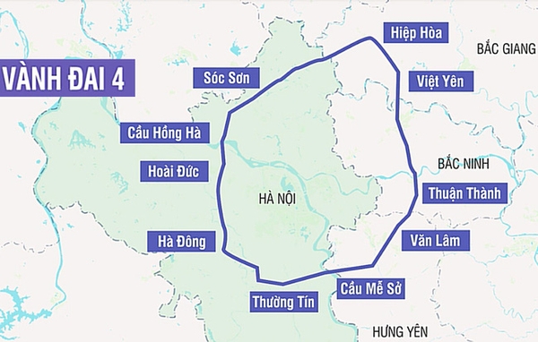 Tháng 6/2023, khởi công xây dựng đường Vành đai 4 Hà Nội