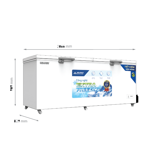 Tủ Đông 783 Lít Hòa Phát HPF-AD6783 1 Ngăn 2 Cửa mở