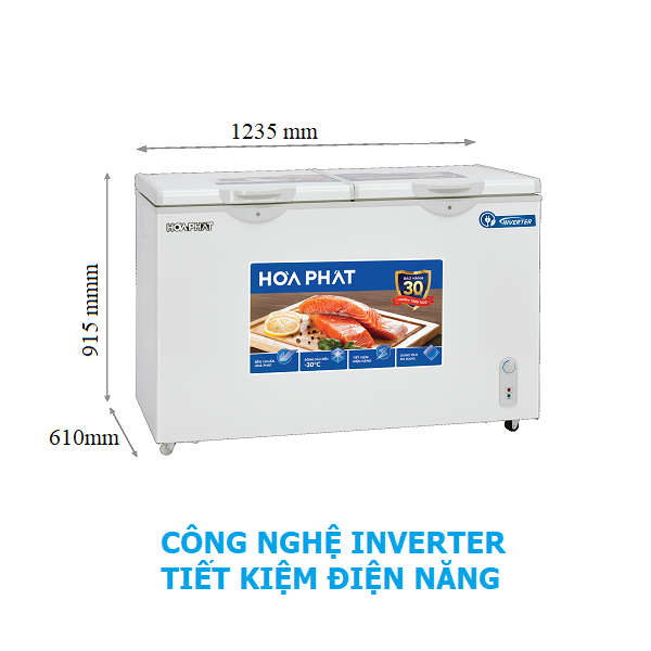 Tủ Đông + Mát 245L Hòa Phát HPF-BD8245 Công Nghệ Inverter, 2 Ngăn 2 Cánh mở