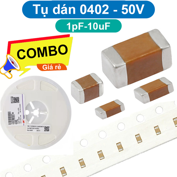 (50 con) tụ gốm, tụ dán đa lớp MLCC - size 0402 - 50V