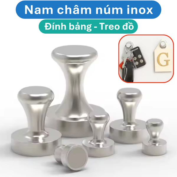 Nam châm núm inox đính bảng