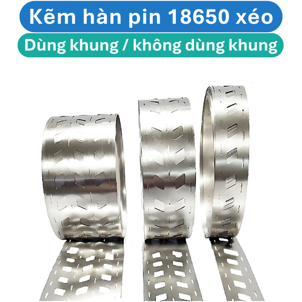 (1 mét) Kẽm hàn pin 18650 xéo ( pin ghép sát hoặc dùng khung pin )