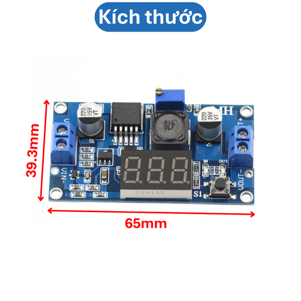 Mạch nguồn giảm áp, hạ áp 3A LM2596 DC - DC - Có Led hiển thị