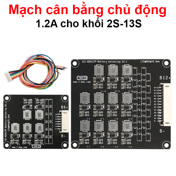 Mạch cân bằng điện áp pin chủ động dòng 1.2A cho khối pin từ 2S - 17S