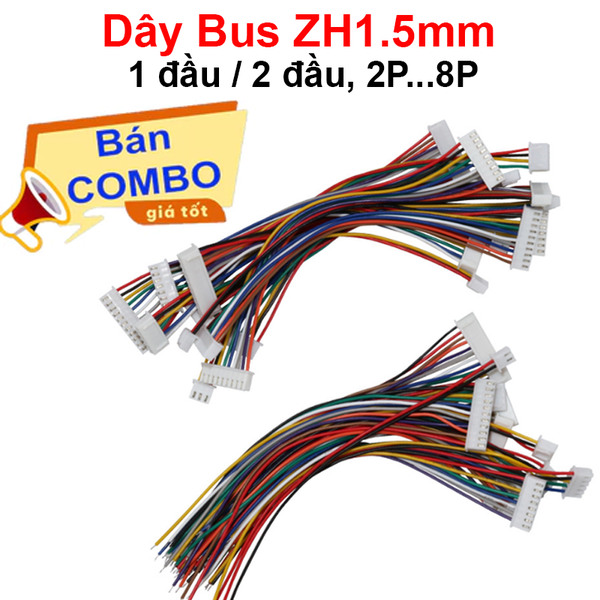 Dây Bus ZH1.5mm 1 dầu cái, 2 đầu cái