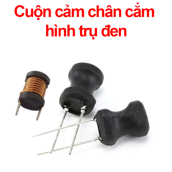 (5 con) Cuộn cảm, cuộn lọc chân cắm hình trụ đen