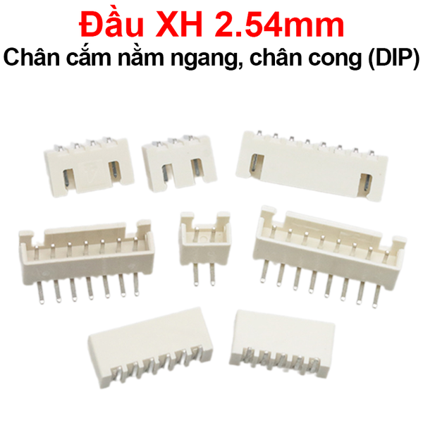 Đầu XH 2.54mm Chân cắm nằm ngang, chân cong (DIP)