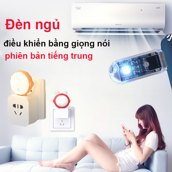 Đèn led bằng giọng nói, đèn mini đọc sách, đèn ngủ, bảo vệ mắt cắm cổng USB tiện dụng