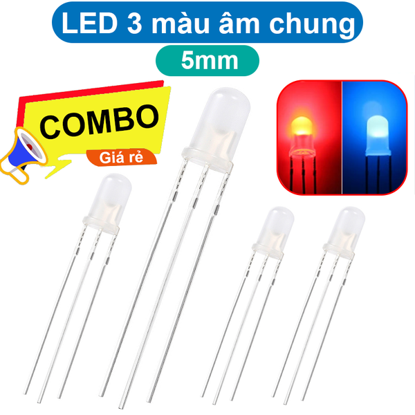 (10 Con) LED 2 màu 5mm đục âm chung
