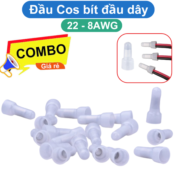 Đầu Cos bít đầu cỡ dây 22AWG - 8AWG tiện dụng