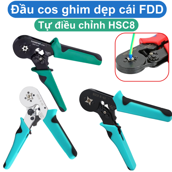 Kìm bấm đầu cos vuông tự điều chỉnh HSC8