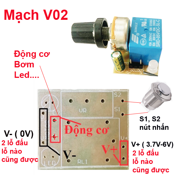 Mạch Delay 0 - 8s V02 (Dùng làm Máy rót rượu nhấn nút rót )
