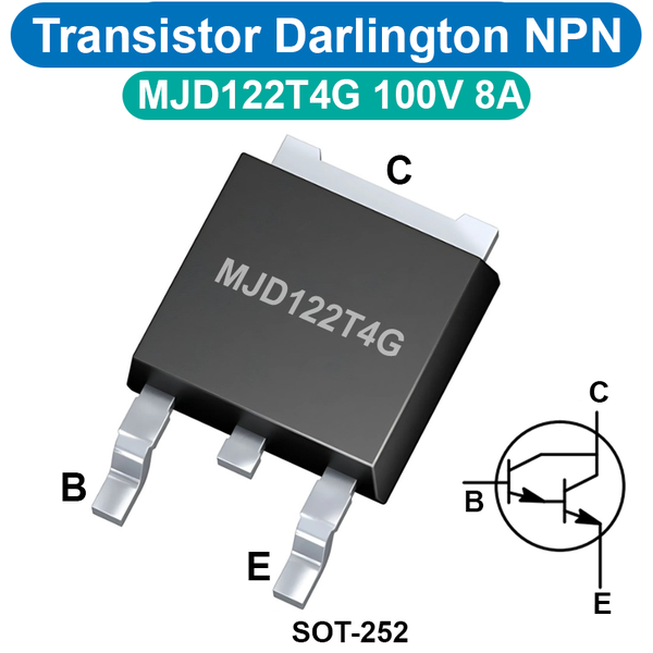 Transistor Darlington NPN MJD122T4G 100V 8A SOT-252