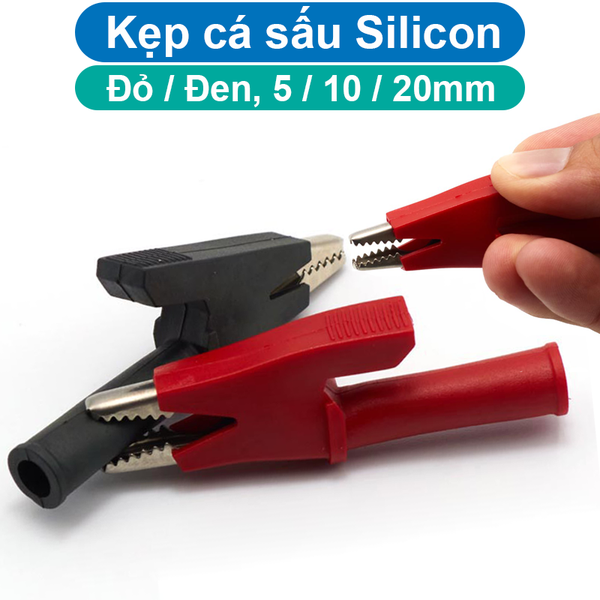 ( 1 cặp) Kẹp cá sấu 30A vỏ cao su đỏ+ đen