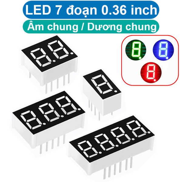 LED 7 đoạn 0.36 inch chữ màu đỏ âm chung / dương chung