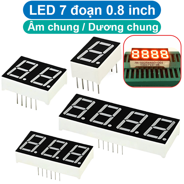 LED 7 đoạn màu đỏ 0.8 inch âm chung / dương chung