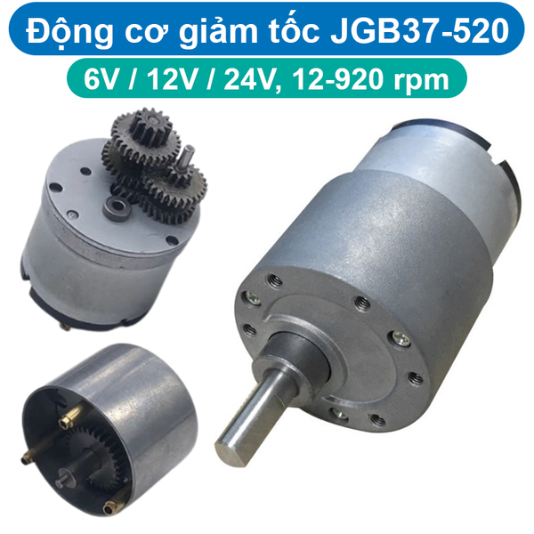 Động cơ giảm tốc JGB37-520, 6/12/24V nhiều tốc độ