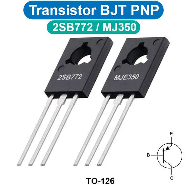Transistor BJT PNP 2SB772 / MJE350 chân cắm TO-126