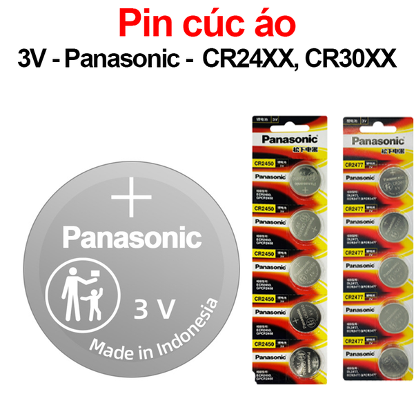 (1 Viên) Pin cúc áo 3V Panasonic dòng CR24XX, CR30XX