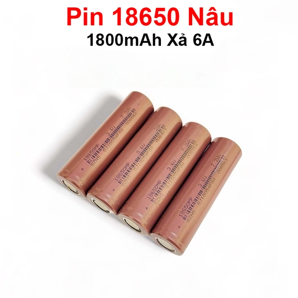 Pin 18650 Nâu 1800mAh Xả 6A