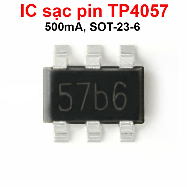 (10 con) IC sạc pin TP4057, 500mA, SOT - 23 - 6