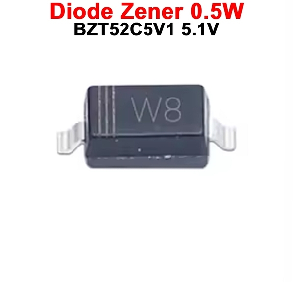 (10 con) Diode Zenner BZT52C5V1 5.1V 500mW