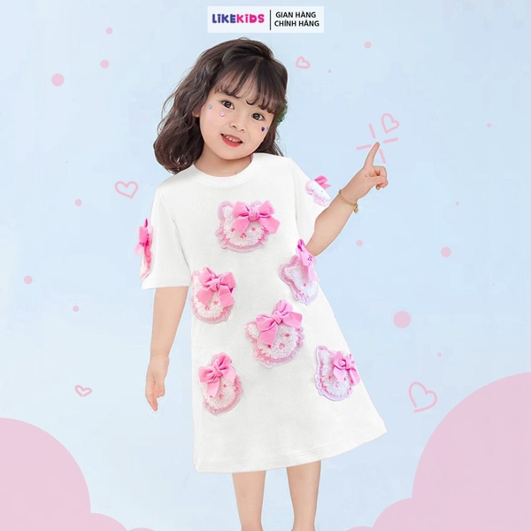 Váy Bé Gái Hoạ Tiết KITTY NƠ T93 - LikeKids