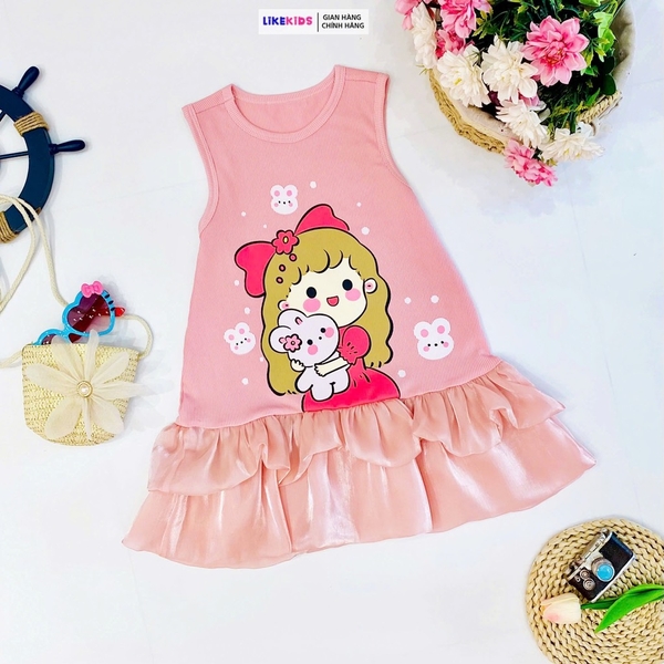 Váy bé gái chất THUN hoạ tiết CHIPI MH31L98