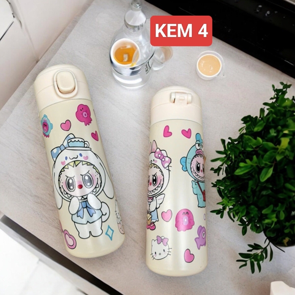 BÌNH NƯỚC cho bé hoạ tiết LABUBU 420ml - LikeKids