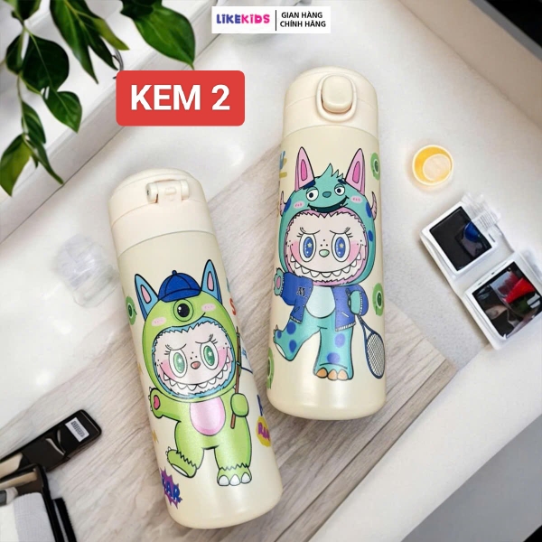 BÌNH NƯỚC cho bé hoạ tiết LABUBU 420ml - LikeKids