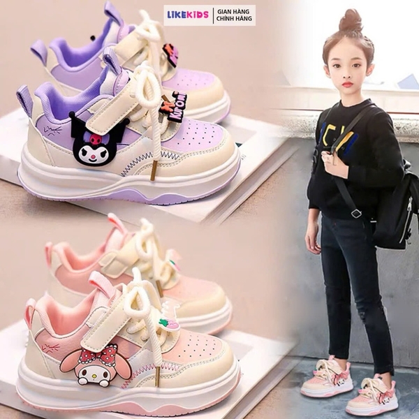 Giày BATA cho bé gái kiểu dáng CỘT DÂY hoạ tiết cute K60