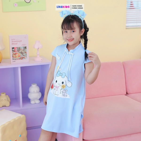 Váy bé gái kiểu dáng SƯỜN XÁM THUN HÌNH cute MH11D6