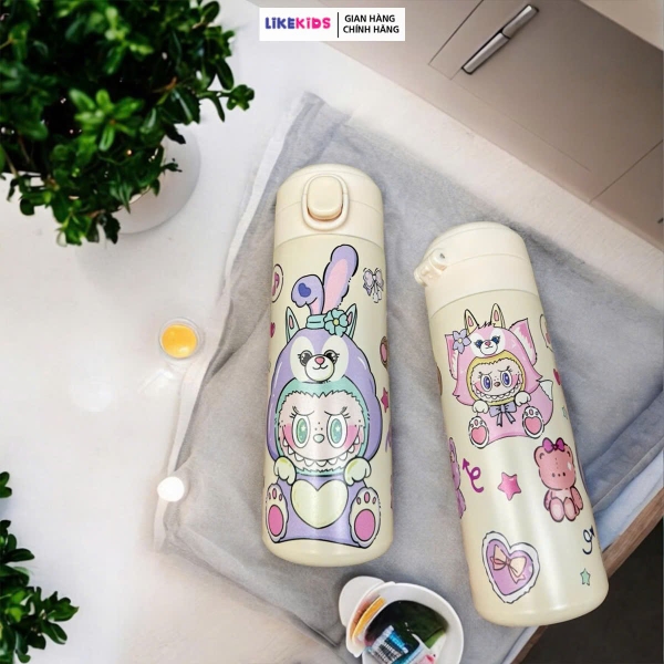 BÌNH NƯỚC cho bé hoạ tiết LABUBU 420ml - LikeKids