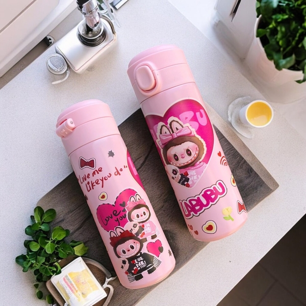 BÌNH NƯỚC cho bé hoạ tiết LABUBU 420ml - LikeKids