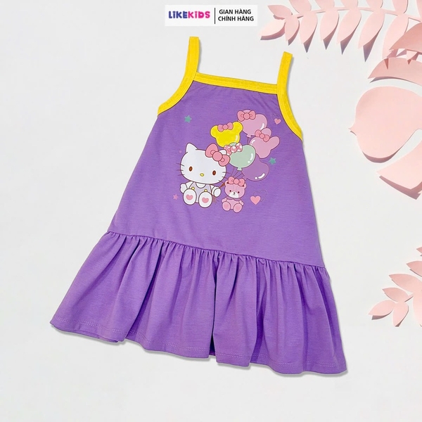Váy bé gái kiểu dáng HÈ DÂY hoạ tiết cute MH33D2