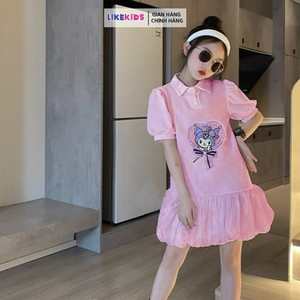 Váy Bé Gái Hoạ Tiết KURO kiểu dáng TÙNG NHÚN T79