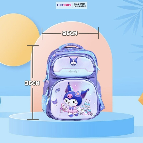 Balo cho bé họa tiết CARTOON NHỎ từ lớp 1 đến lớp 3 kích thước 26x36cm
