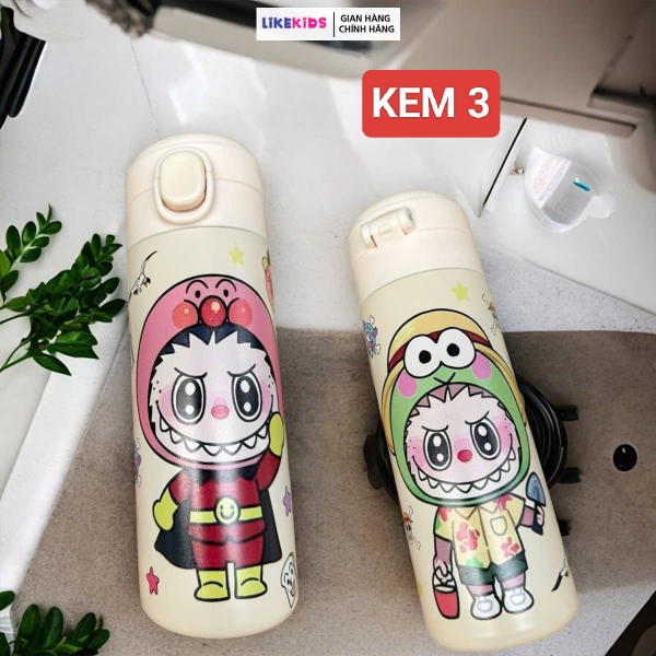 BÌNH NƯỚC cho bé hoạ tiết LABUBU 420ml - LikeKids