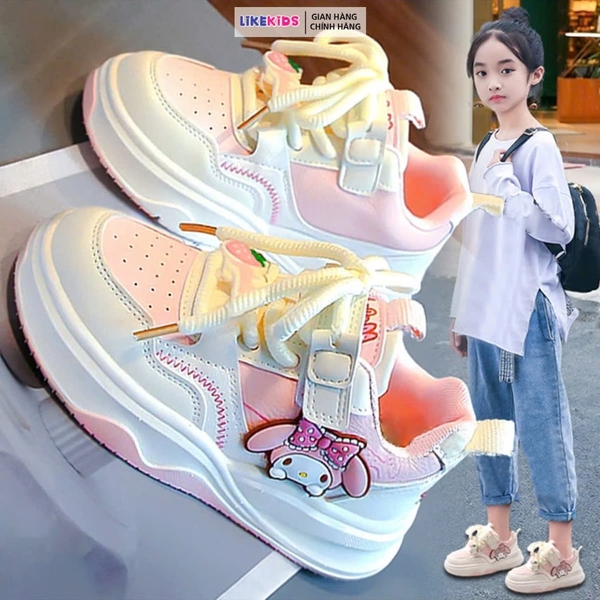 Giày BATA cho bé gái kiểu dáng CỘT DÂY hoạ tiết cute K60