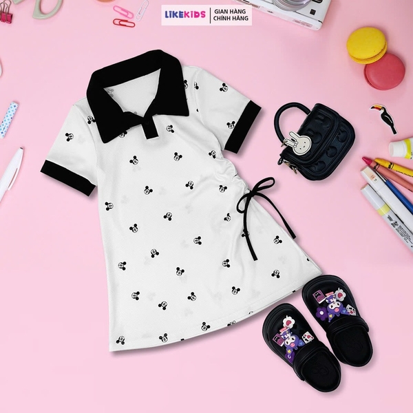 Váy bé gái chất THUN TĂM hoạ tiết Mickey MH1L96