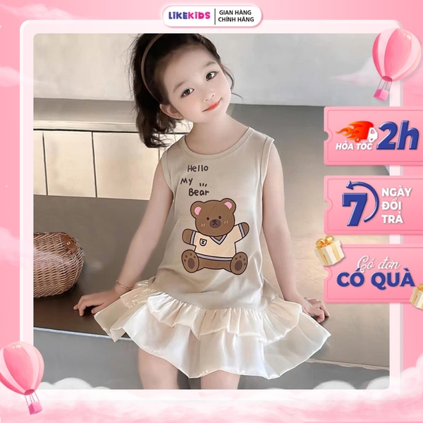 Váy bé gái chất THUN hoạ tiết CHIPI MH31L98
