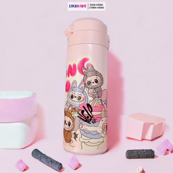 BÌNH NƯỚC cho bé hoạ tiết LABUBU 420ml - LikeKids